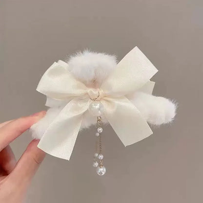 Hair Claw Headwear Women Fashion Faux Fur Hair Clip Acrylic Large Hair Claw Korea For Girl Winter Crab Barrette Hair Accessories