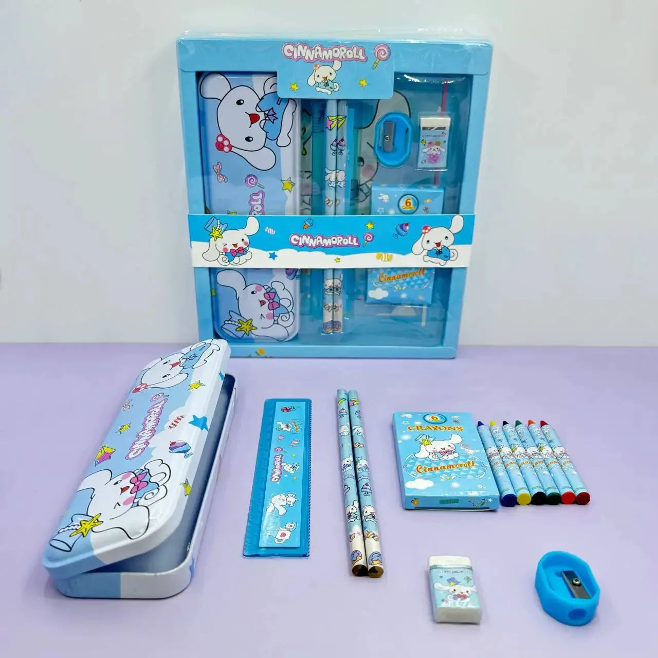 Kuromi Melody Cinnamoroll stationery gift box boys and girls 12 pieces of learning stationery sets new hot cute stationery sets.