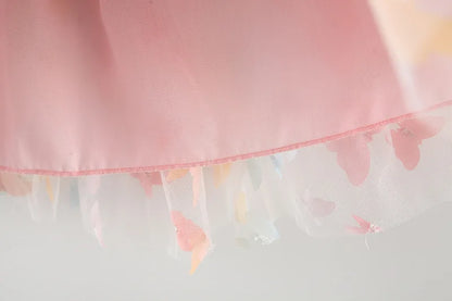 New Baby Girls Birthday Party Evening Dresses Summer Butterfly Wings Children Clothes Sweet Colorful Toddler Kids Costume