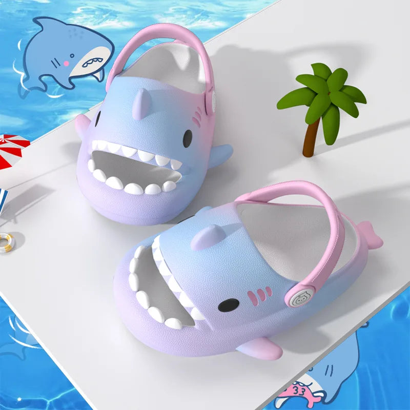 Gacimy Summer Cartoon Sandals For Children Fashion Shark Outdoor Boys And Girls Slippers Waterproof Non-slip Beach Baby Shoes (Available)