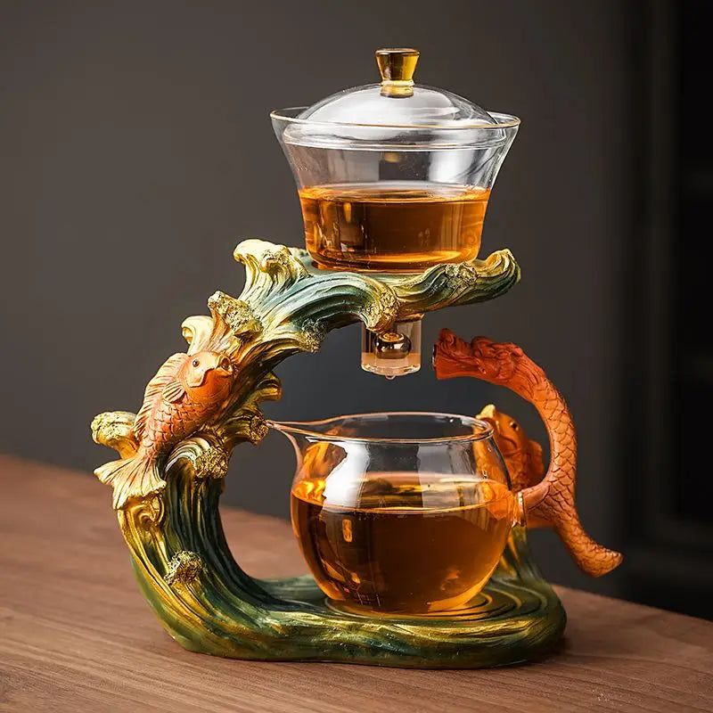 Lazy Glass Automatic Tea Set Business Gift High Borosilicate Dragon Kung Fu Teaware Sets