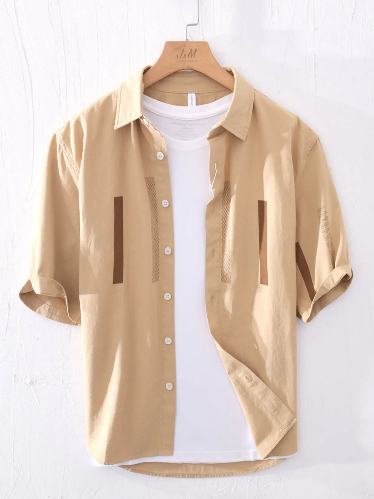 Comfortable Casual Loose Men's ort Sve irt Breathable Polyester Fiber Summer Faionable Japanese Sle Striped irt(Available)