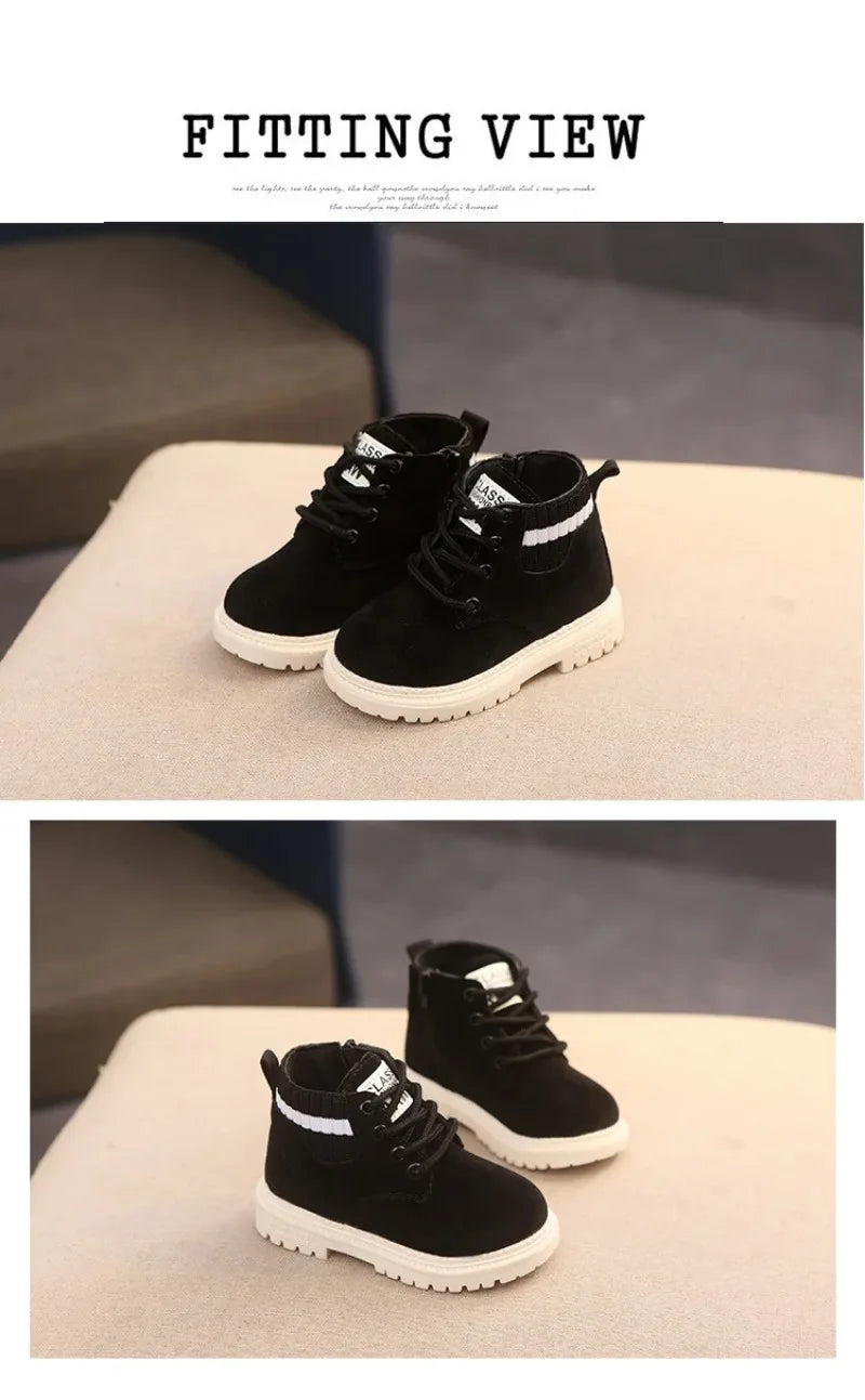 Material Plush Kids Winter Boots Cotton Fabric Spring Autumn Children Shoes Baby Toddler Boys Girls Boots (Available)