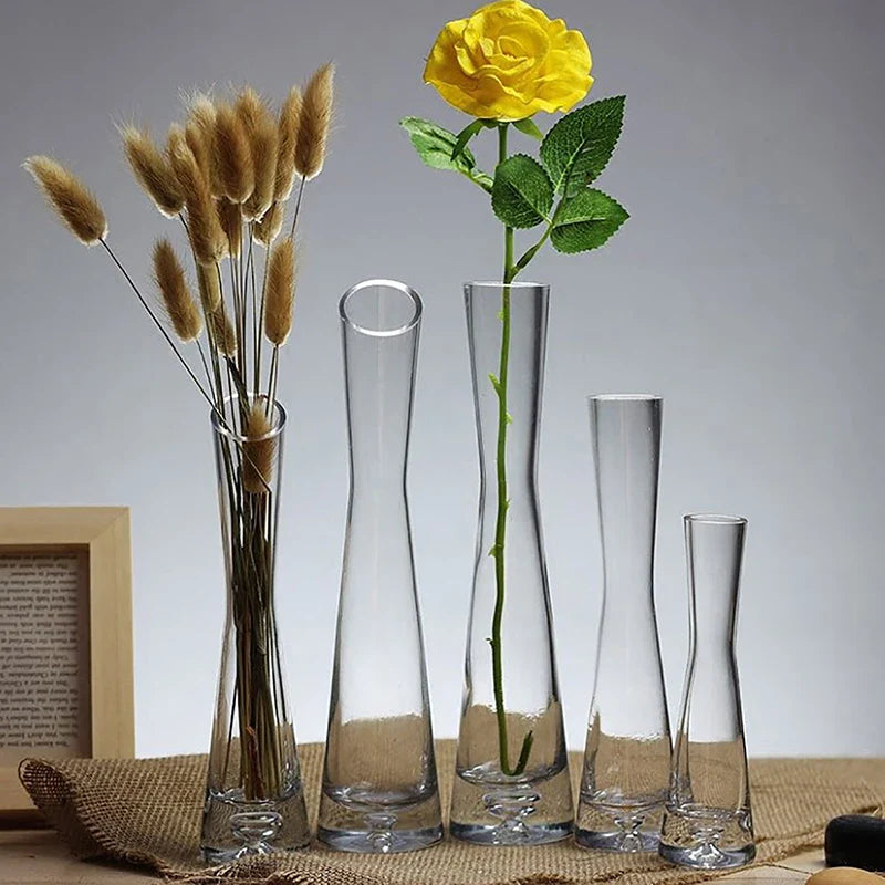 Transparent Glass Flower Vase Small Vase Hydroponics Plant Flower Terrarium Luxury Room Table Home Decor Wedding Decoration