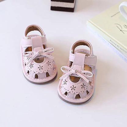 Baby Sandals Hollowed-out Soft Sole Kids Beach Shoes Flexible Non-slip 2026 Summer New Toddler Walking Shoes T-strap Soft Sole