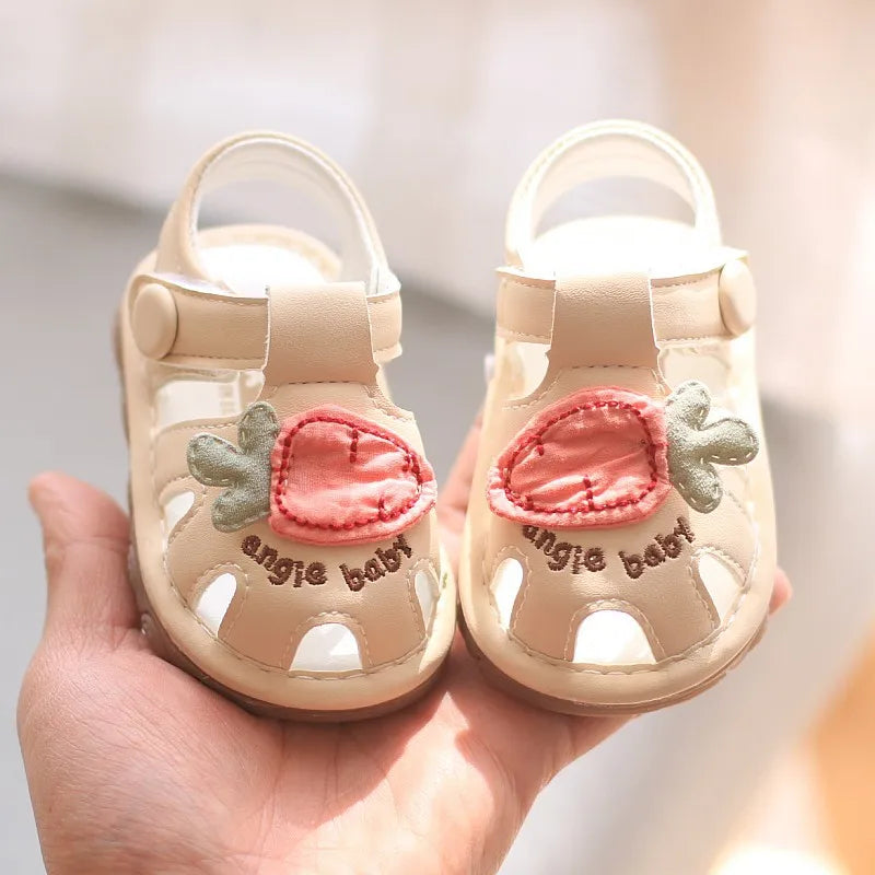 Baby Boys Girls Sandals Summer Baby Wedding Dress Flat Shoes Newborn Crib Shoes First Walkers Prewalkers Shoes