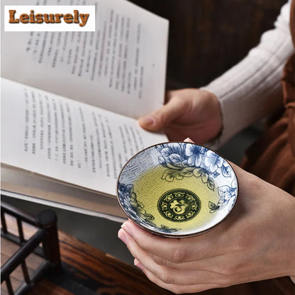 Blue and White Porcelain Cone Teacup Anti Scaling Hand-painted Tasting Tea Bowl Travel Meditation Cup Chinese Tea Set 70ml