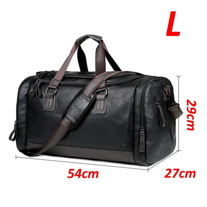 PU Leather Travel Duffel Bag Luggage Weekender Overnight Tote for Men Women Gym Sports Crossbody Carry on Waterproof  Handbags