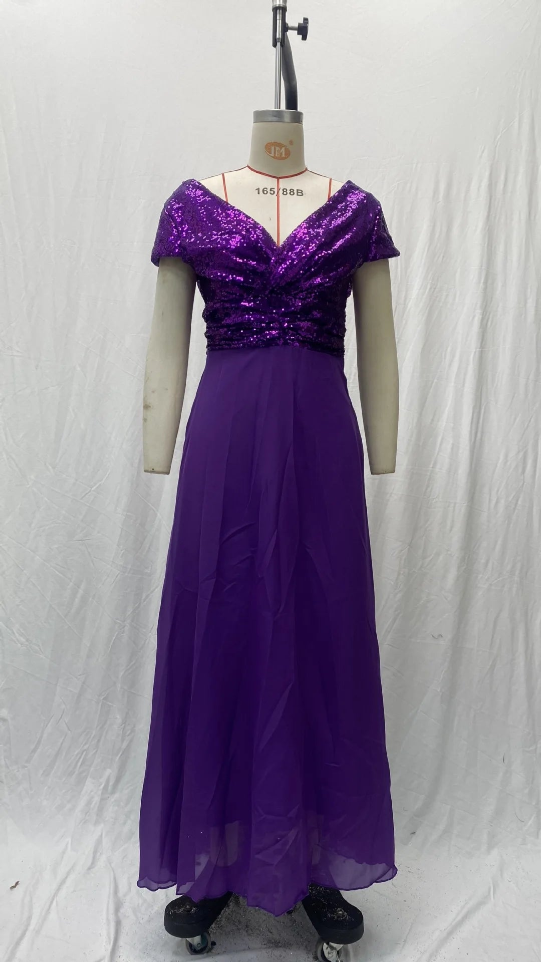 Women Formal Evening Dress Sexy Sequined V Neck Floor-length Dresses for Party Gatherings Banquets Proms Weddings Formal Events