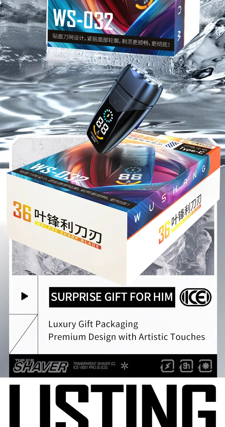 New electric dual head electric display shaver with variable speed and dual speed intelligent digital display beard trimmer