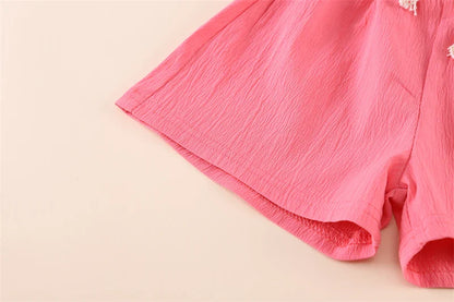 Summer Fashion Baby Clothes Suit Children Short Sleeved Flower Shirt Shorts 2Pcs/Sets Kids Girls Clothing Infant Casual Costume