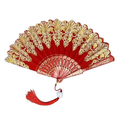 Wedding,Dance,Handheld,Folding Fan,Plastic Fan,Chinese Style,Art Craft