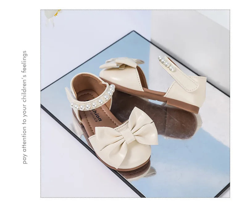 Girls' Sandals and Children's Princess Shoes 2026 Spring New Arrival for Girls Student Rhinestone Bow Performance Shoes