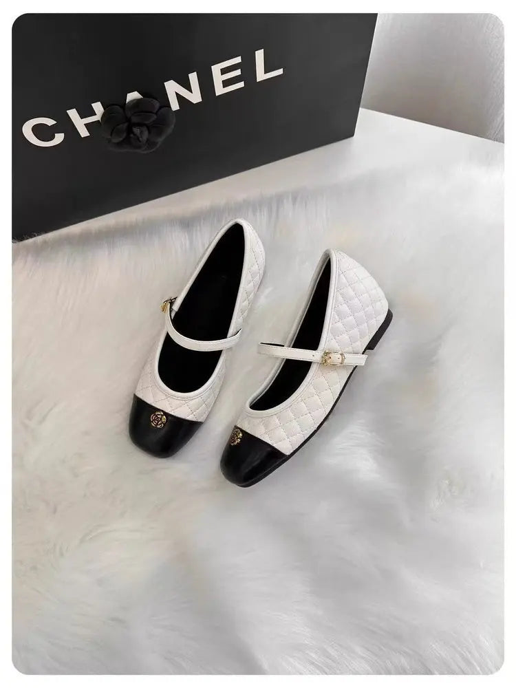 Spring and Autumn temperament commuting shallow mouth single shoe square toe Mary Zhen single shoe women