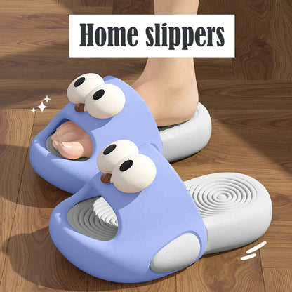 New Child Slippers Lovely Big Eyes Pattern Girls' Shoes EVA Thick Sole Ssandals For Kids Comfortable Girl Slippers