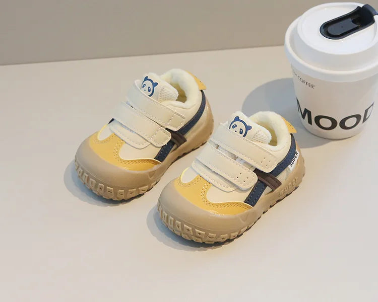 Baby Sneakers Warm Fur Inside Infant Shoes Autumn Winter Little Boys Girls Casual Shoes For Baby Pink, Yellow