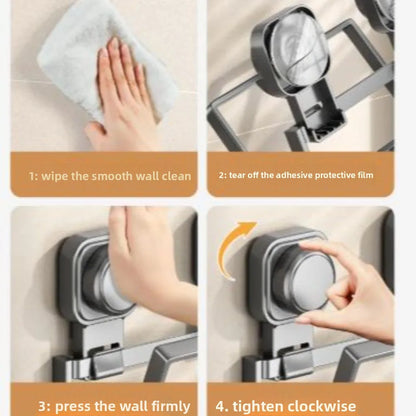 2Layers/3Layers Suction Cup Pot Lid Rack Cookware Storage Carbon Steel Pot Lids Holder Shelf Wall Mounted Space Saving