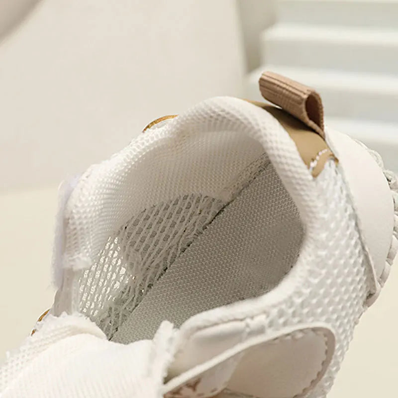 Baby Sneakers Soft Breathable Shoes Spring Summer Infant First Walkers Newborn Outwear Shoes Baby Boy Girl Cute Shoes Khaki, Red