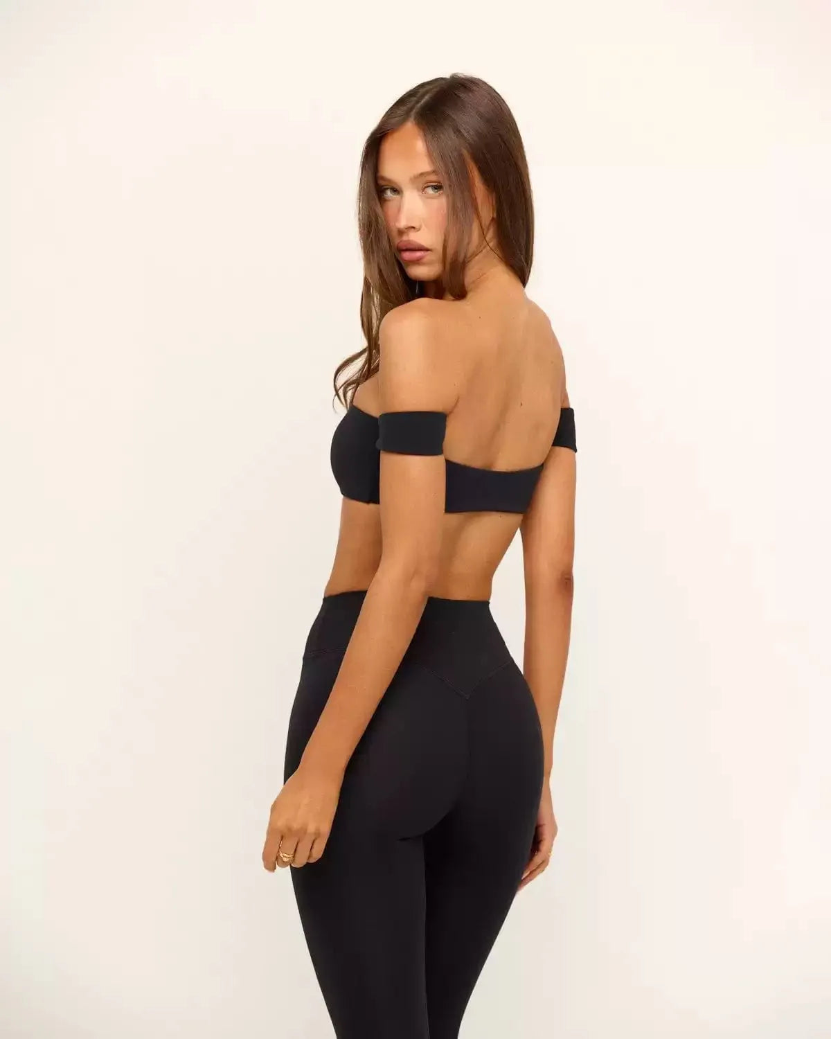 PMWRUN Women's Off - the - Shoulder Yoga Crop Top with High Waist Leggings Set, Stretchy and Breathable for Gym & Workout