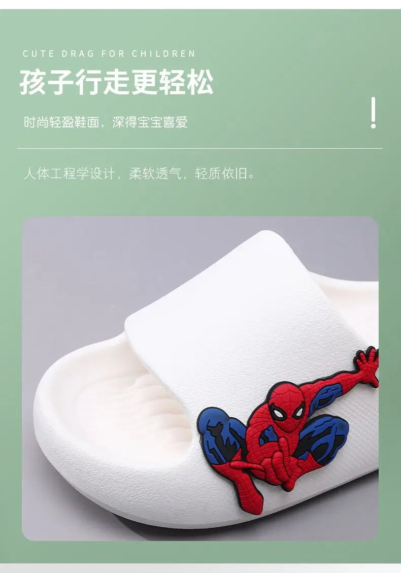 Anime peripheralsMarvel cartoon Spider-Man children's home anti-slip sandals New flip-flop boys soft-soled beach sandals EVA
