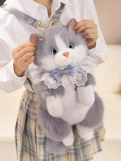 Simulated Puppet Cat Backpack Doll Cute Cat Backpack Plush Toy Daughter Birthday Gift