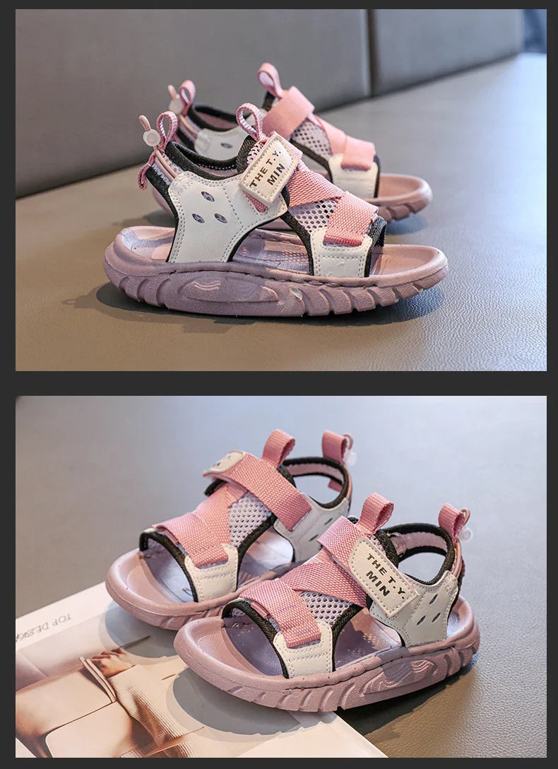 Summer Fashion New Girls Korean Style Casual Beach Shoes Child Outdoor Soft Sole Sandals