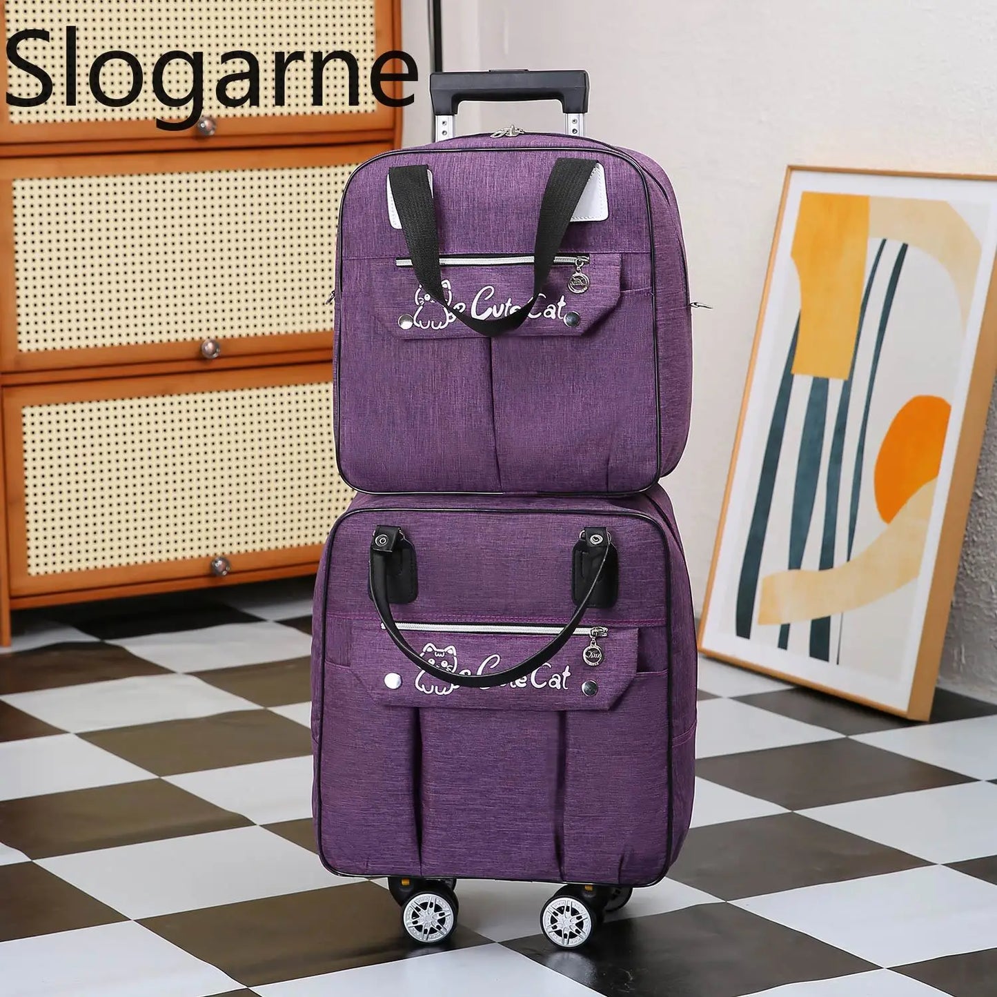 Portable Travel Luggage Bags 4 Wheels Big Capacity Unisex Trolly Travel Duffels Men New Rolling Suitcase Women Wheel Travel Bags