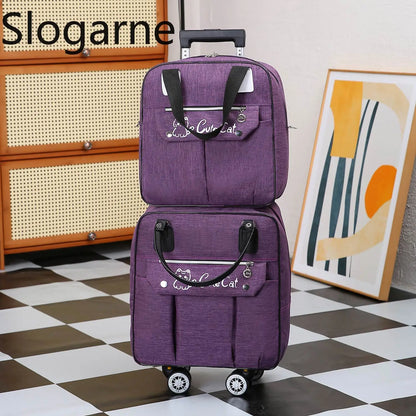 Portable Travel Luggage Bags 4 Wheels Big Capacity Unisex Trolly Travel Duffels Men New Rolling Suitcase Women Wheel Travel Bags
