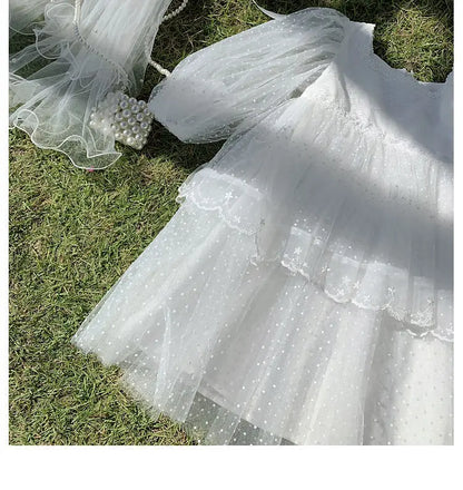 Summer Girl Dress Elegant Flower Lace Dress For Girl Princess Party Wedding Dress Ceremony Prom Gown Communion Clothes 1-6Y