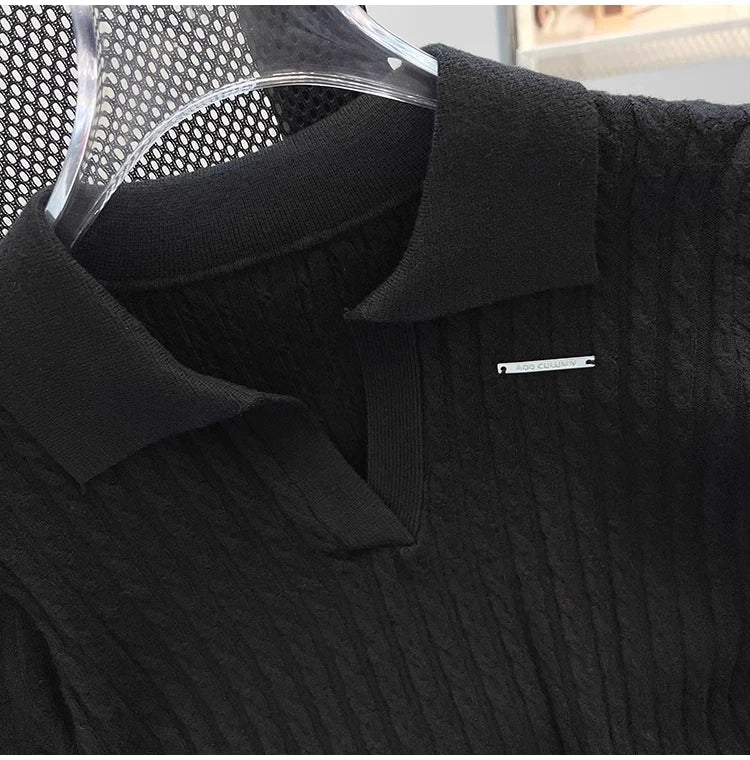 White  irt ort Sve Knitted Top Women's oulder Straight Summer T-irt Commute Sle Korean Version Straight Tube