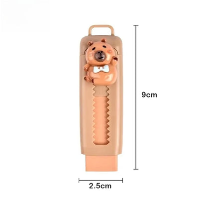 Kawaii Push Pull Capybara Eraser Soft School Supplies Clean Mess Free Stationary Office Student Rubber Eraser For Kids Gift