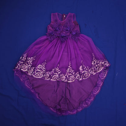 Purple Girl Wedding Flower Girl Bridesmaid Dress Suitable for Embroidered Party Dresses for Girls Aged 3 to 12