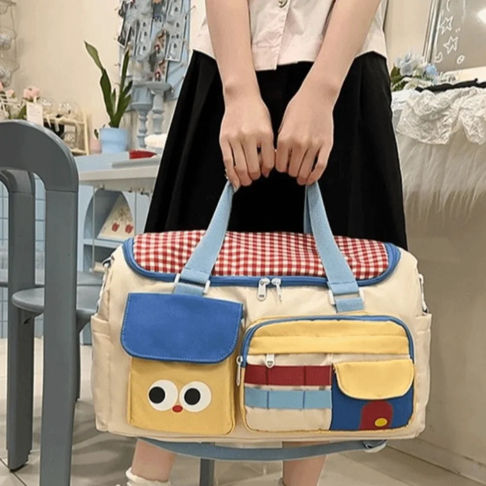 Large Capacity Dopamine Travel Bag Multiple Pockets Dedicated Shoe Compartment Travel Duffle Bag Colorful Water-resistant