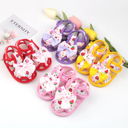 Newborn Infant Baby Girl Princess Bowknot Sandal Sneakers Toddler Soft Crib Walkers Casual Shoes