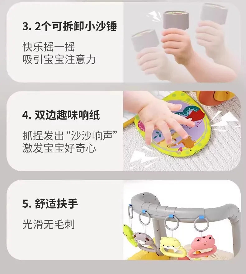 Baby Activity Gym with Kick Piano, 7-in-1 Play Mat, Walker & Rattles - Educational Toy for Infants Newborn to Toddlers 2 Years