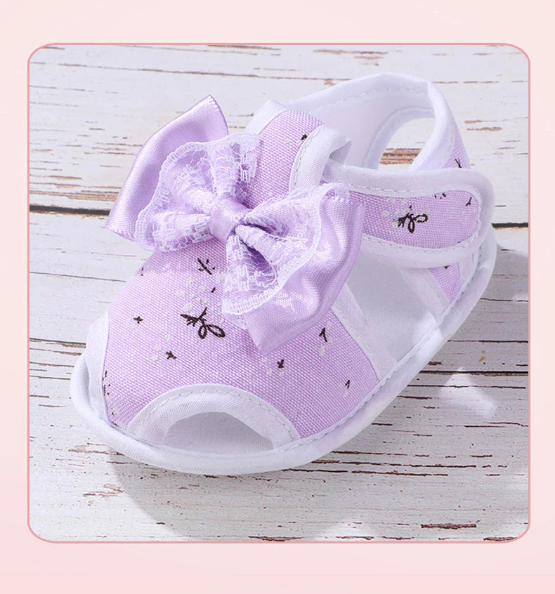 Newborn Infant Baby Girl Princess Bowknot Sandal Sneakers Toddler Soft Crib Walkers Casual Shoes