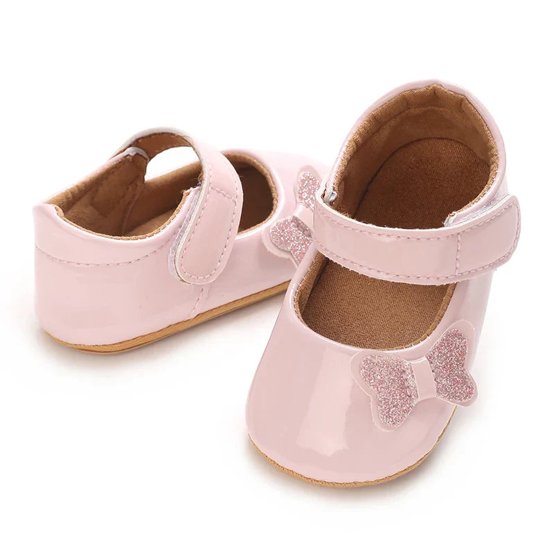 Spring and Autumn Bow Mary Jane Princess Shoes  Baby Girl Rubber Bottom Anti slip Sneaker