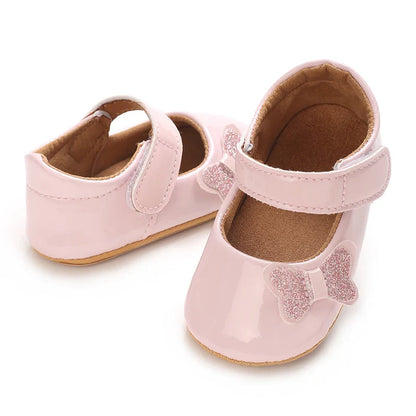 Spring and Autumn Bow Mary Jane Princess Shoes  Baby Girl Rubber Bottom Anti slip Sneaker