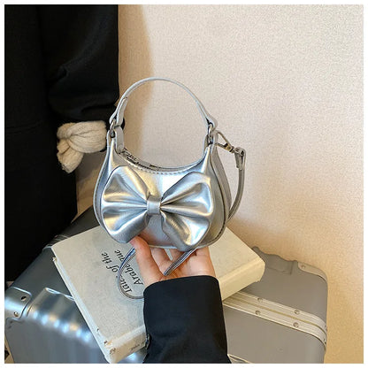 Kids Girls Cute Bowknot Handbag Fashion Crossbody Bag Detachable Strap Mini Shoulder Bag for Children Stylish Purse