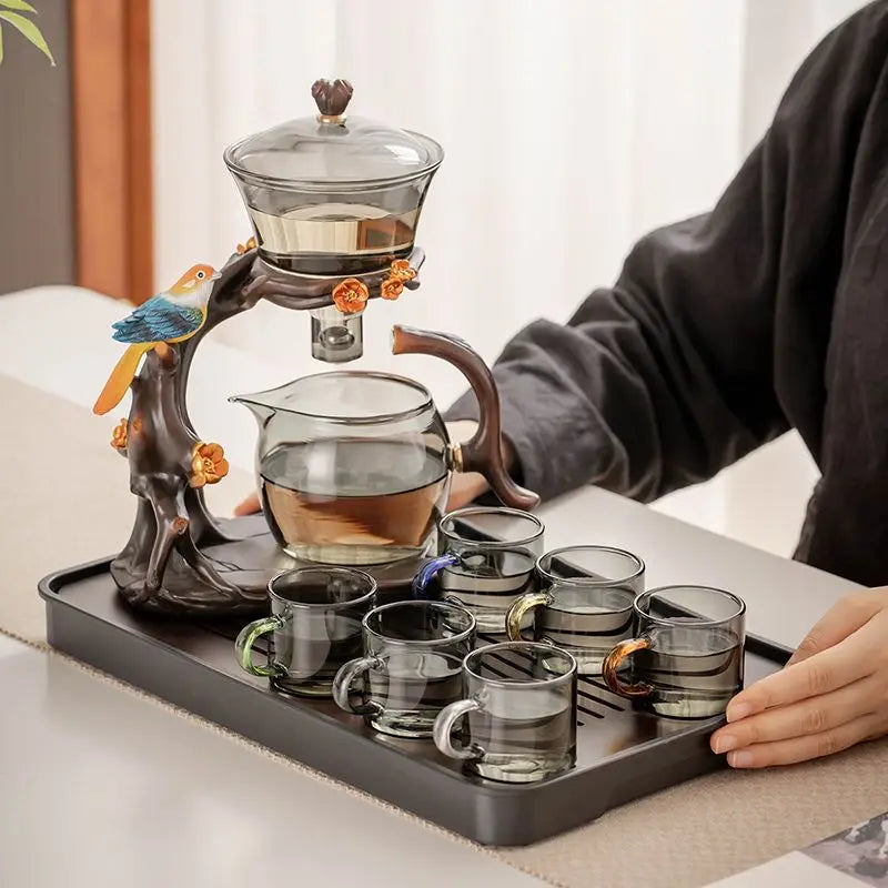 Lazy Glass Automatic Tea Set Business Gift High Borosilicate Dragon Kung Fu Teaware Sets
