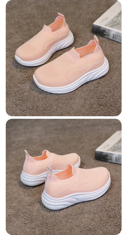 Lightweight Boys Girls Casual Shoes Breathable Slip on Kids Casual Sneakers Anti-slip Toddler Flats Outdoor Walking Shoes