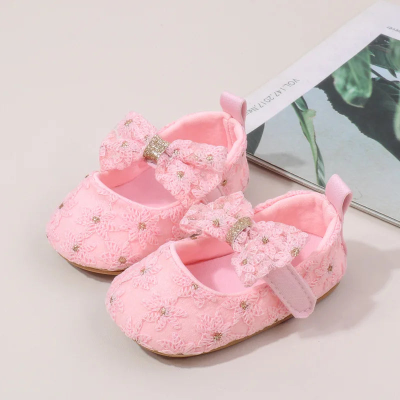 Baby Girl Shoes Cute Sweet Mary Janes Flats Infant First Walkers Spring Autumn Toddler Little Girls Wedding Party Princess Shoes