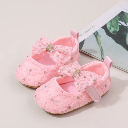 Baby Girl Shoes Cute Sweet Mary Janes Flats Infant First Walkers Spring Autumn Toddler Little Girls Wedding Party Princess Shoes