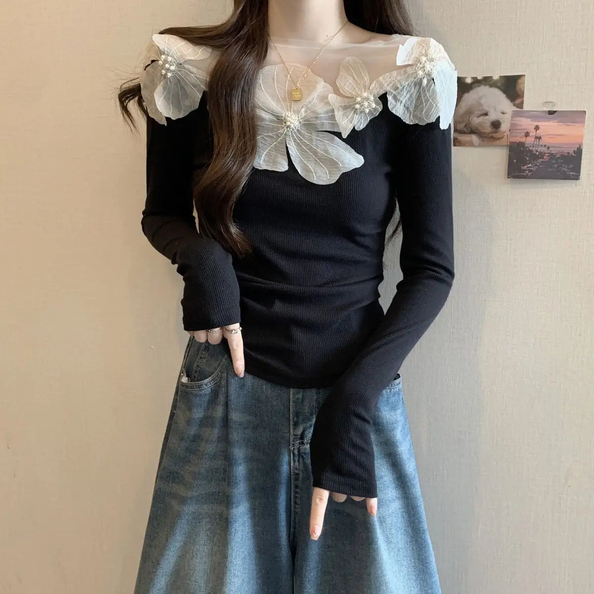 Sexy Patchwork Slim T Shirts Spring Autumn New Long Sleeve Off Shoulder Solid Temperament Tops High Street Fashion Women Clothes