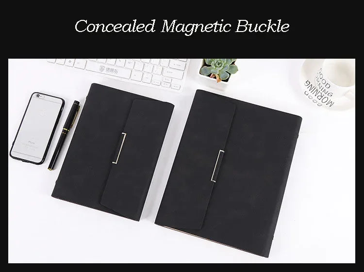 A5 Binder Refillable Planner Faux Leather Notebook Journal with Card Pen Holder Outdoor Journal Planner Agenda DIY Birthday Gift