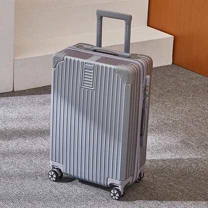100% Aluminum Magnesium Alloy Luggage Trolley - 20-28 Inch Carry-On With Cup Holder | Lightweight Travel Suitcase