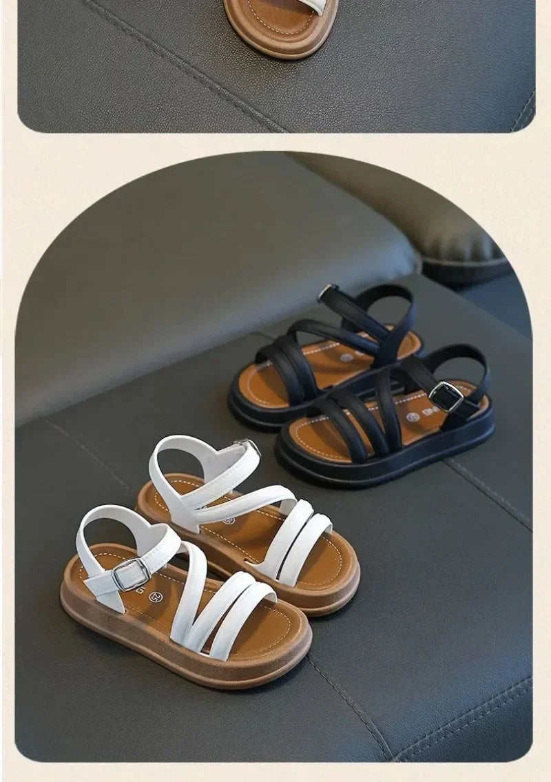 1-10Y Baby Girls Sandals Summer Children's New Cool Fashion Princess Cute Versatile Shoes for Students Flat Sandal Casual Shoe