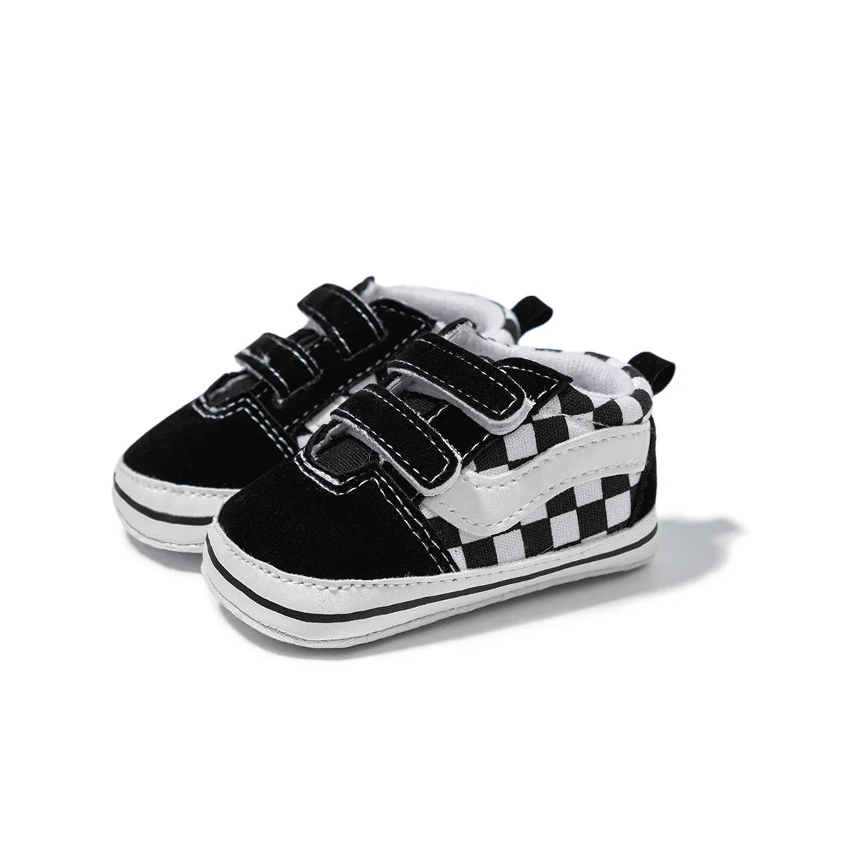 Baby Boy Girl Shoes Canvas Sneakers Non-slip Rubber Sole Plaid Streaks First Walkers Infant Baby Unisex Casual Shoes