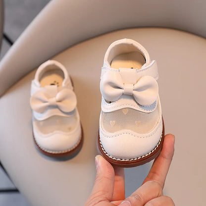 2025 Kids Shoes Baby Girl Walking Shoes with Breathable and Non Slip Mesh Bow Princess Shoes with Non Slip Soft Soles