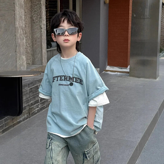 Spring Summer New Children's  Short Sleeve T-shirt
